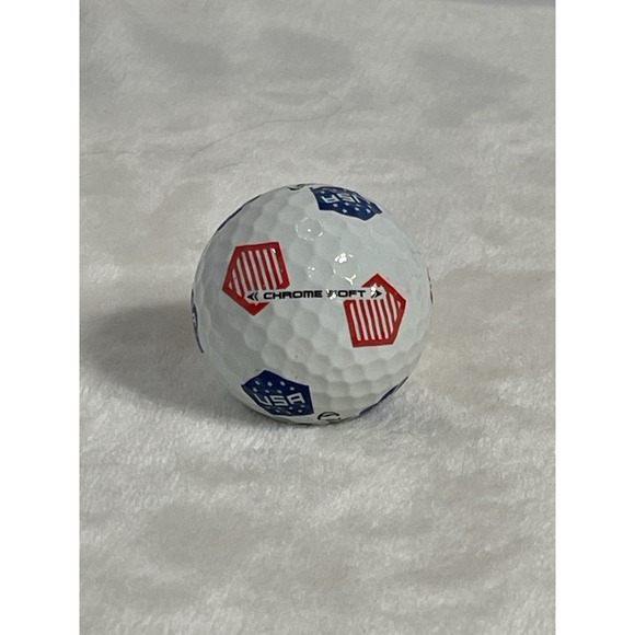 USA Flag Logo Golf Ball Callaway Chrome Soft Collectible - Picture 5 of 5